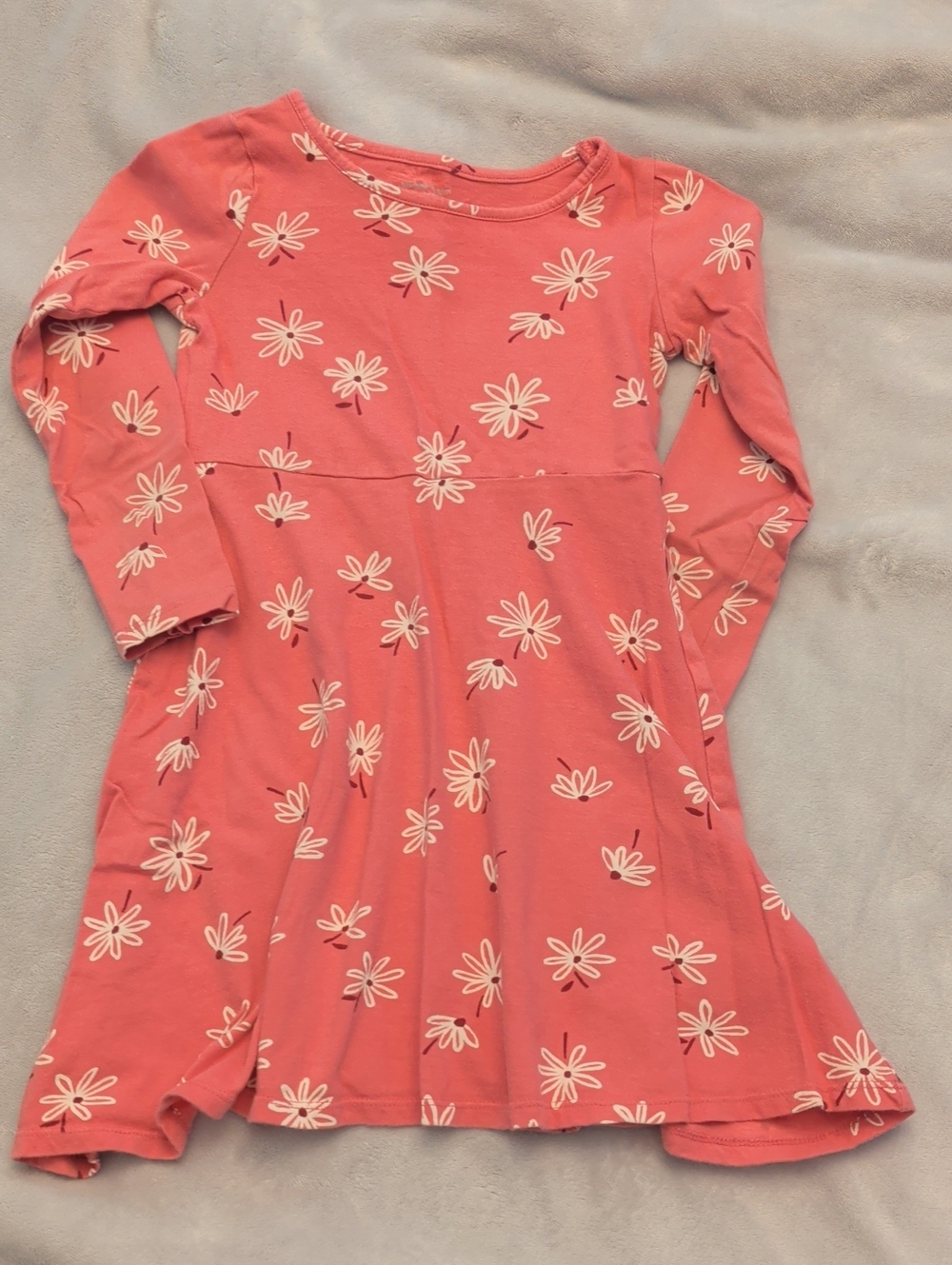 jumping beans Coral Pink Floral Long-Sleeve Dress
